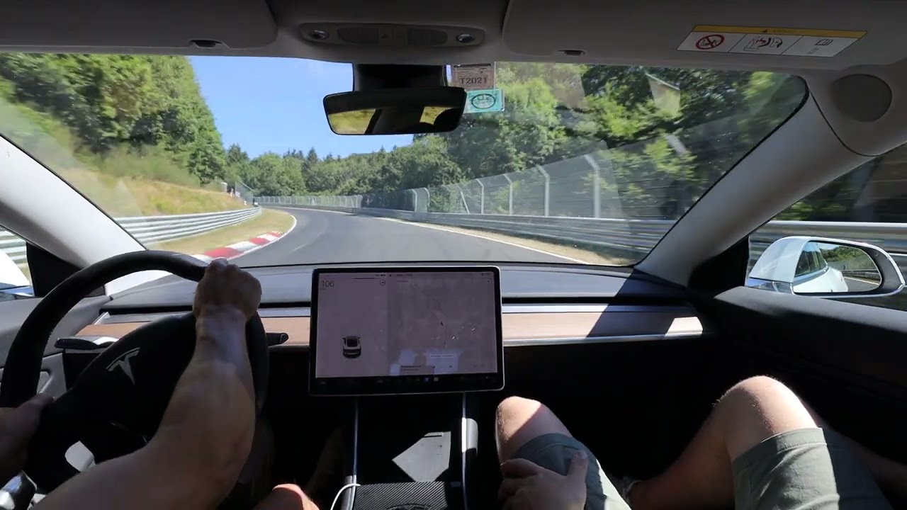 Tesla model 3 Long Range over Nurburgring Nordschleife