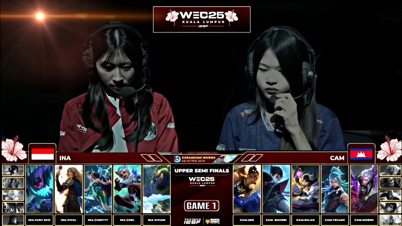 INDONESIA VS CAMBODIA | IESF WEC25 UPPER SEMI FINALS | GAME 1 - Mobile Legends