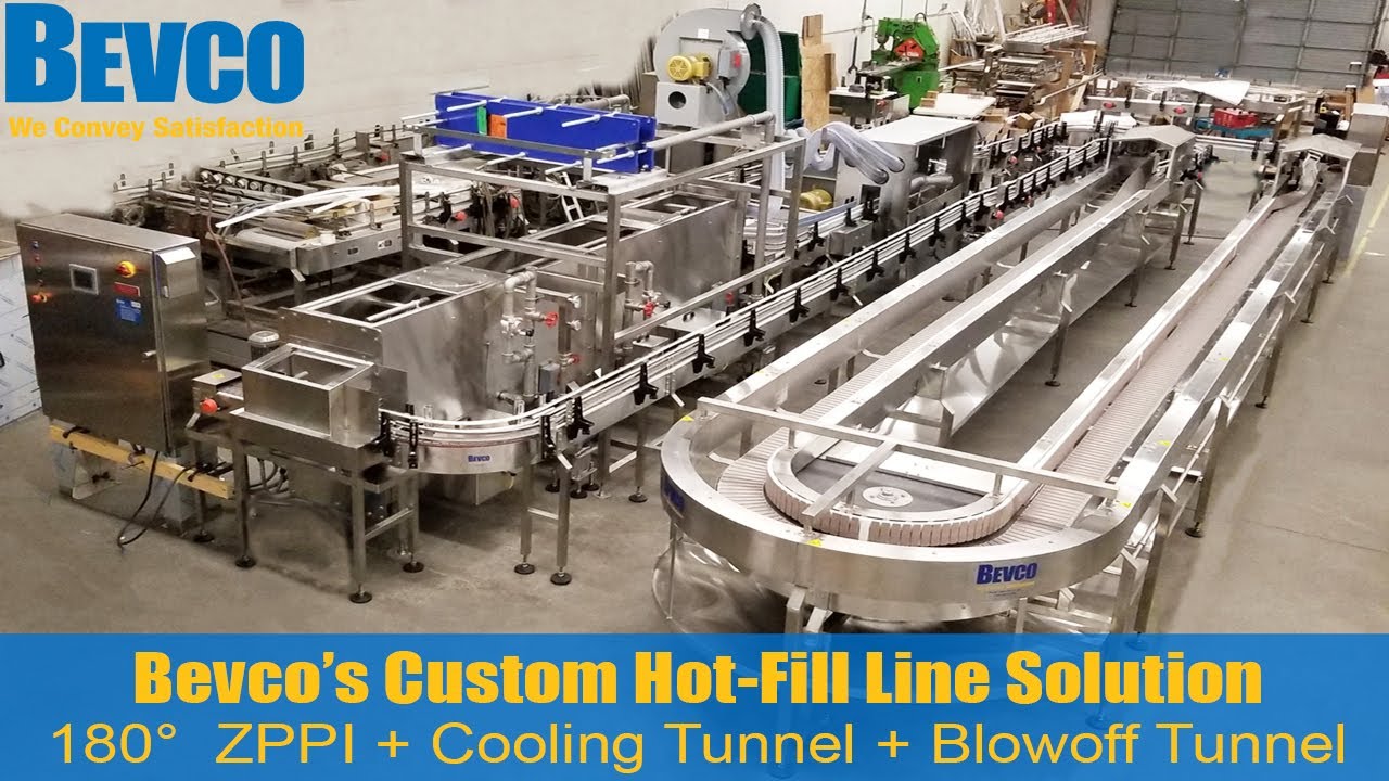 Bevco's Hot-Fill Line Solution: 180 Degree ZPPI + Mini Cooling Tunnel + Blow-Off Tunnel