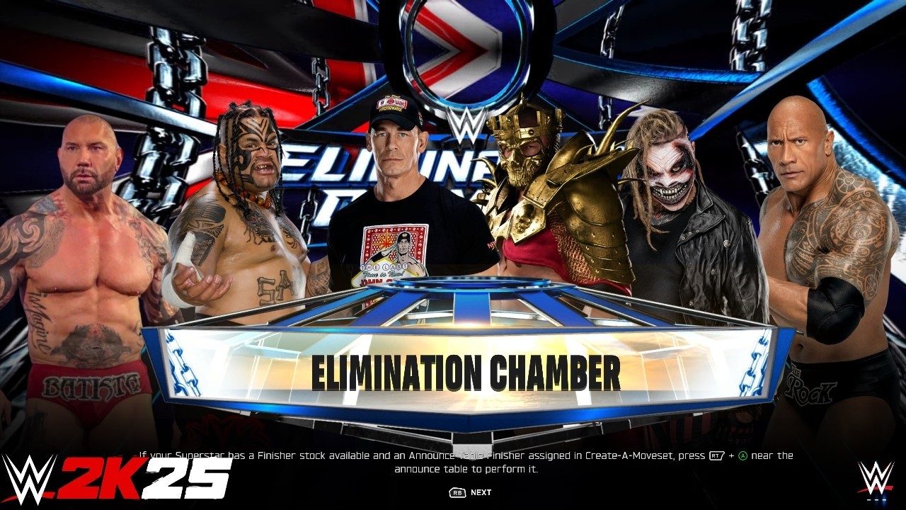 Full Match - Batista vs Umaga vs Cena vs HHH vs Fiend vs Rock in Elimination Chamber Match |WWE 2k25