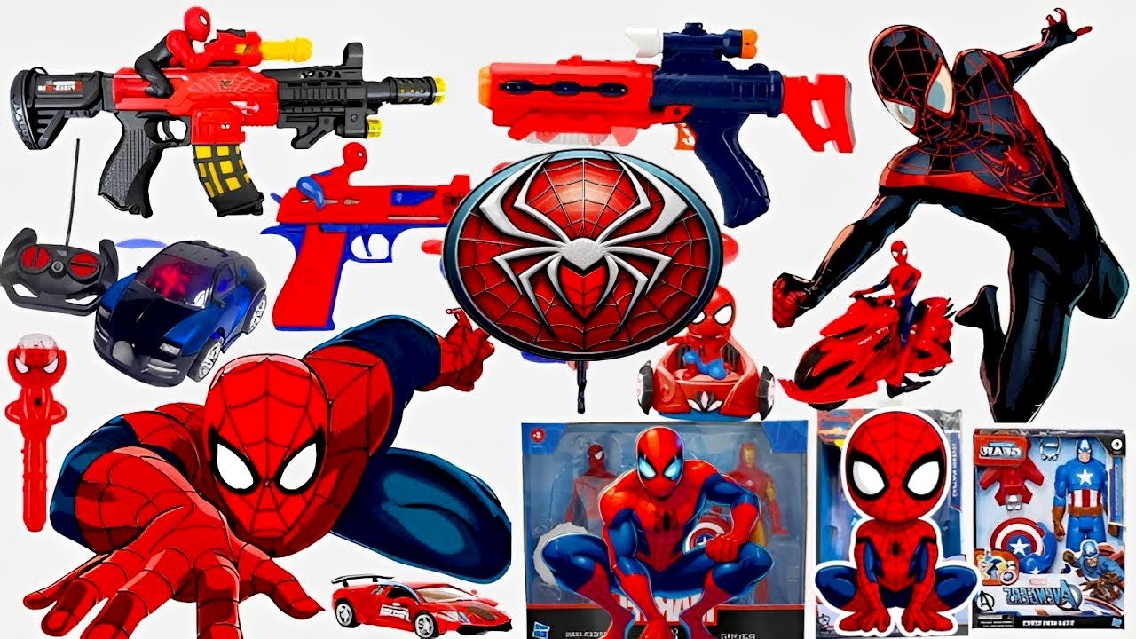 Marvel Spider-Man series unbox,popular Spider-Man action dolls,Spider-Man popular electric toys gun
