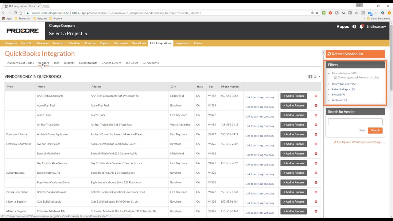 In-depth Overview of the Procore and QuickBooks Integration | Procore Training Video