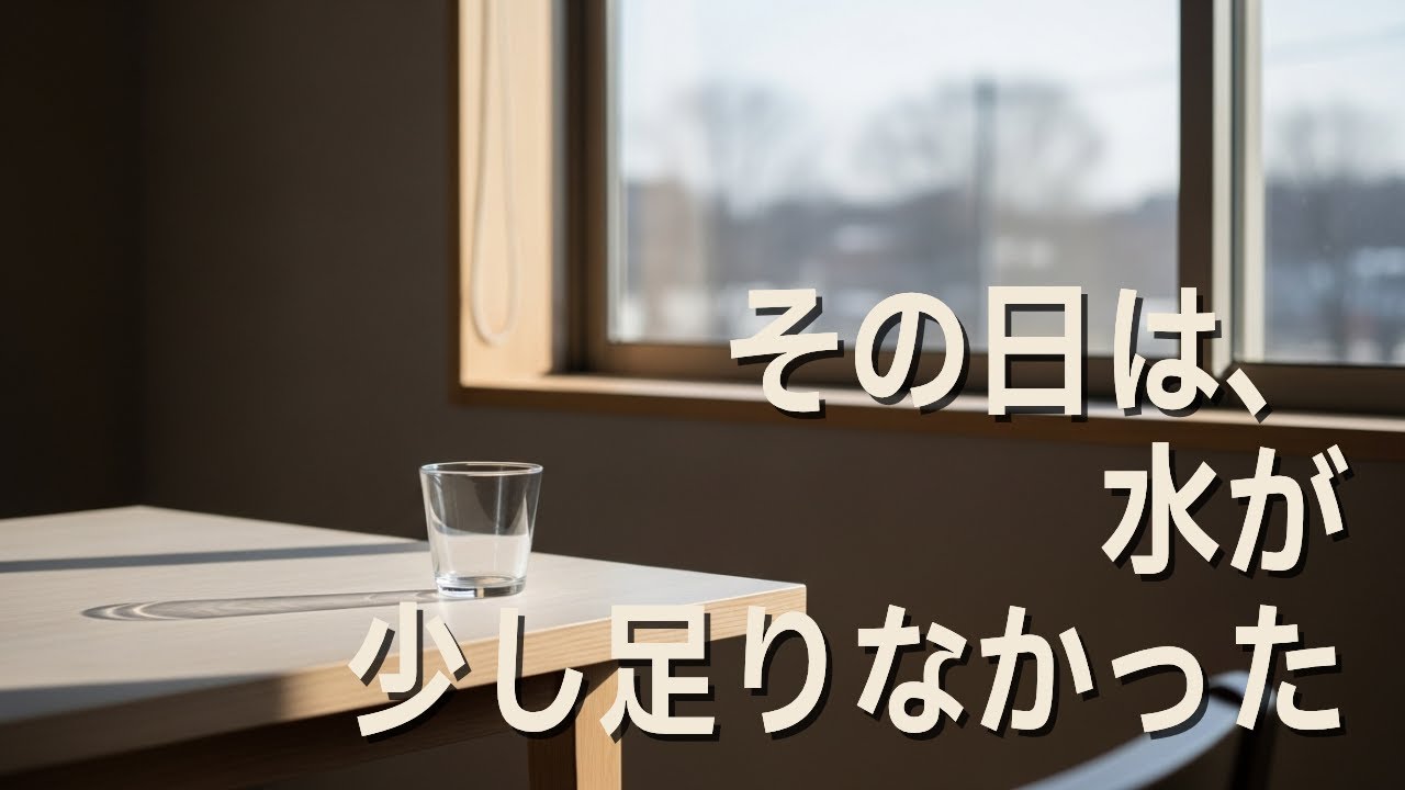 その日は、水が少し足りなかった