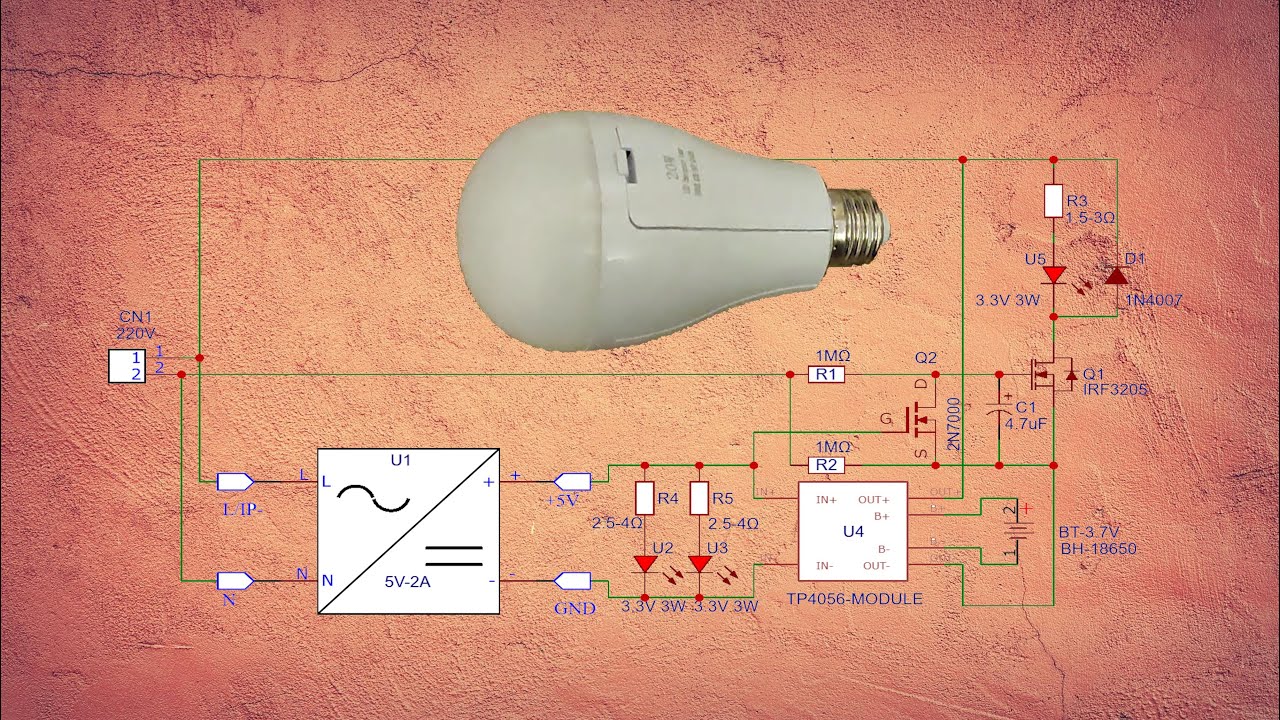 Аварійна акумуляторна саморобна лампа