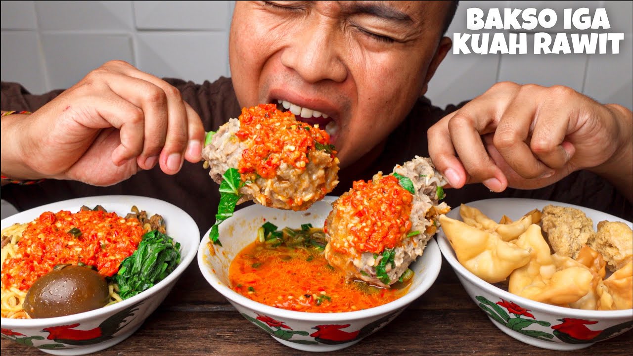 MUKBANG BAKSO PEDAS IGA SAPI DAN SEPORSI MIE AYAM TELUR SUPER PEDAS!! MUKBANG MAKAN PEDAS