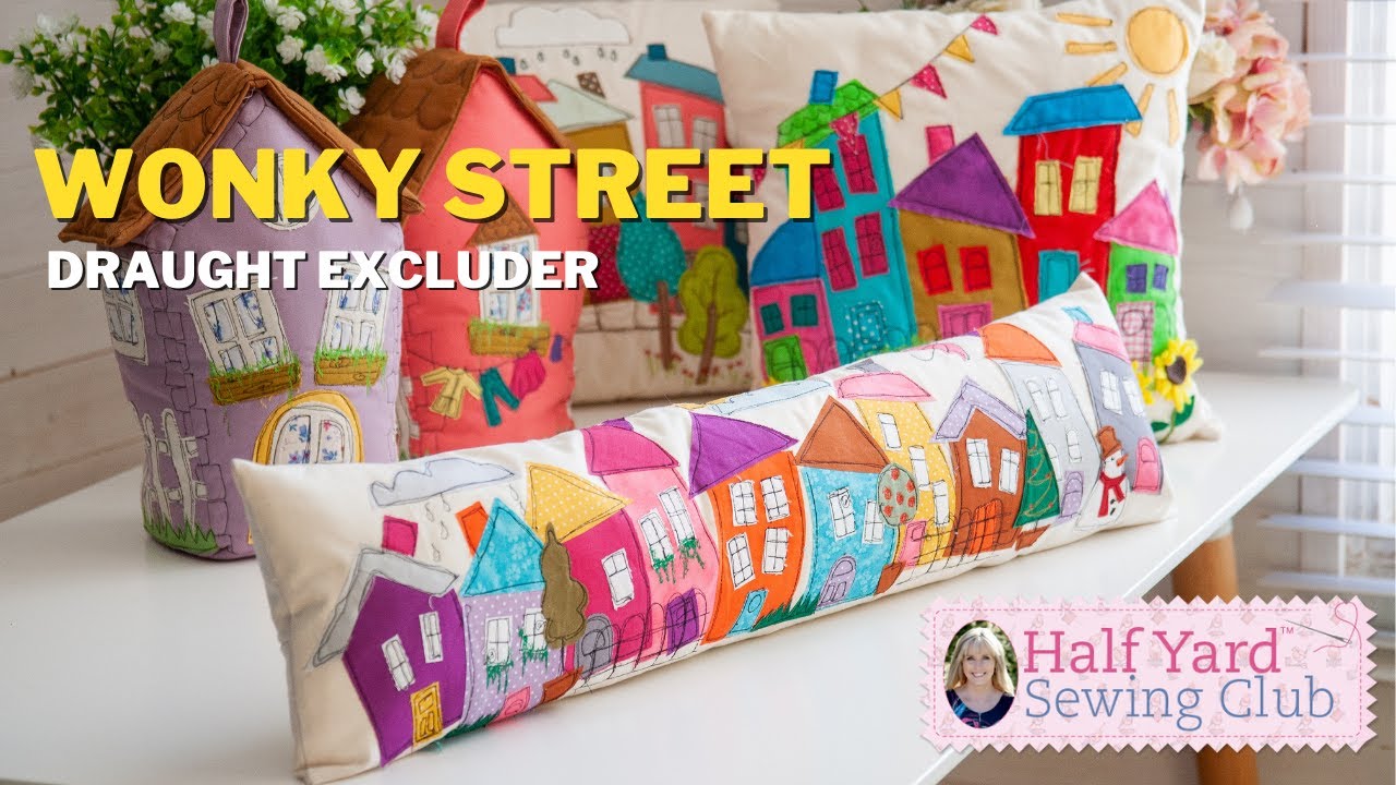 The January 2023 Half Yard Sewing Club member sewing project, a Wonky Street draught excluder!