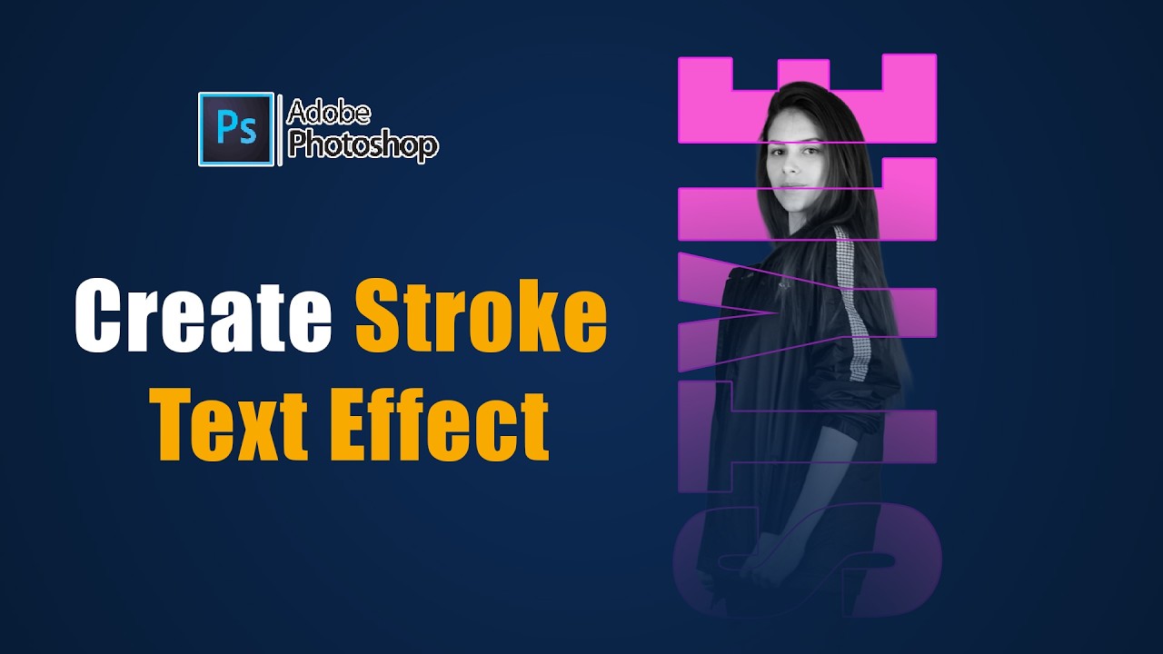 Create Stroke Text Effect in photoshop 2026 tutorial @GraphicProDesign