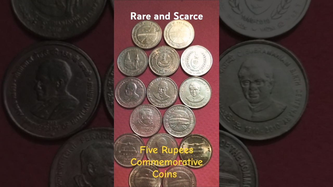 Rare and Scarce Five Rupees Commemorative Coins 