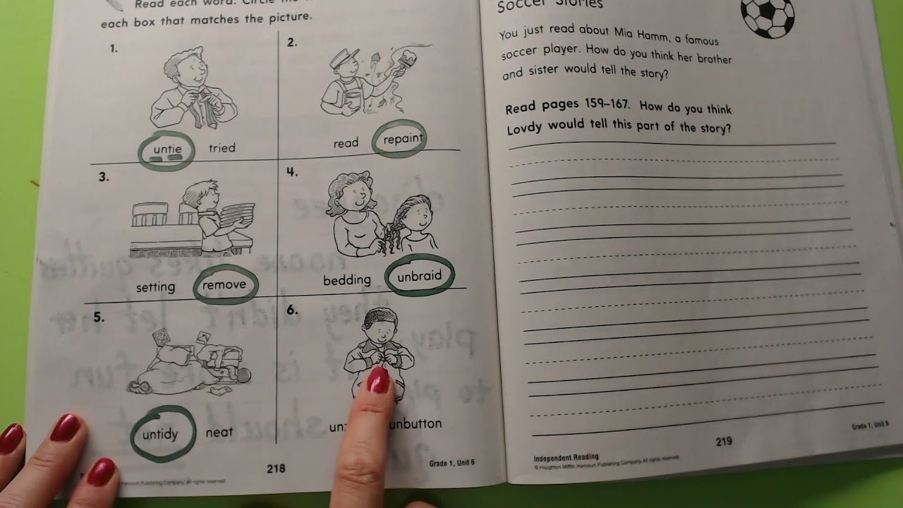Journeys Grade 1 Lesson 30 Readers Notebook 218, 221, 222 15
