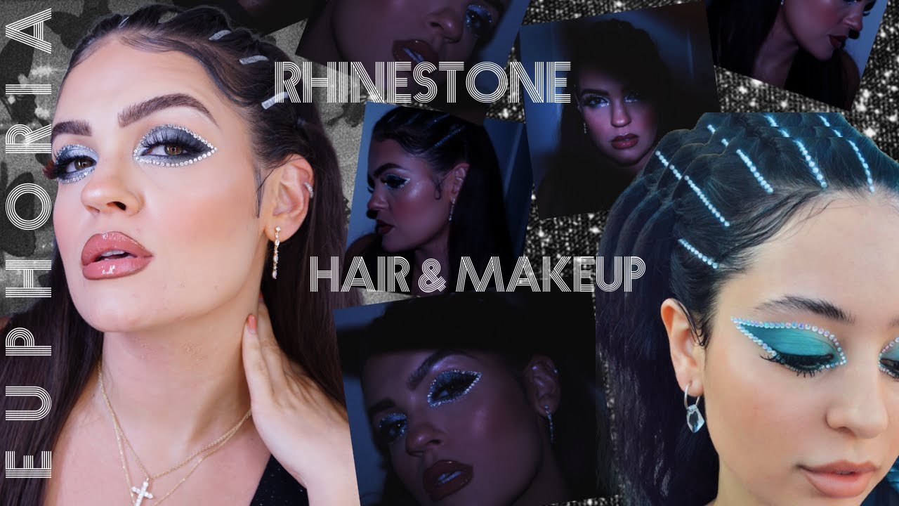 EUPHORIA rhinestone hair & makeup tutorial