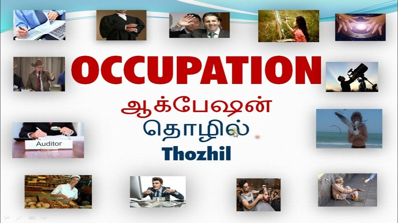 Vocabulary about Occupation with pictures including Tamil meaning  Part 1