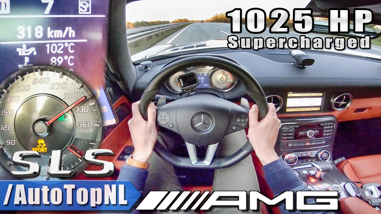 1025HP MERCEDES SLS AMG 6.2 V8 Elmerhaus SUPERCHARGED 318km/h AUTOBAHN POV by AutoTopNL