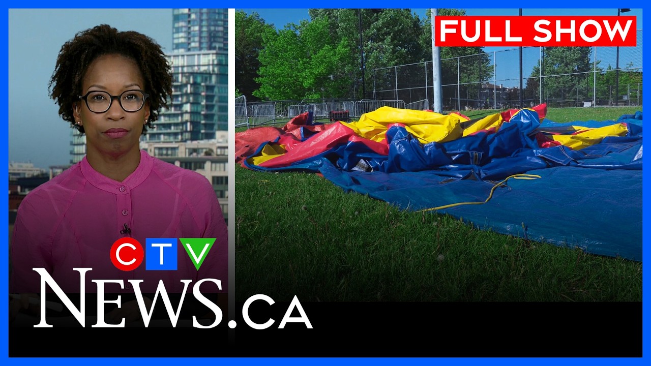 Ребенок погиб в надувном замке во время шторма | CTV News Montreal в шесть часов, вторник, 2 июня...