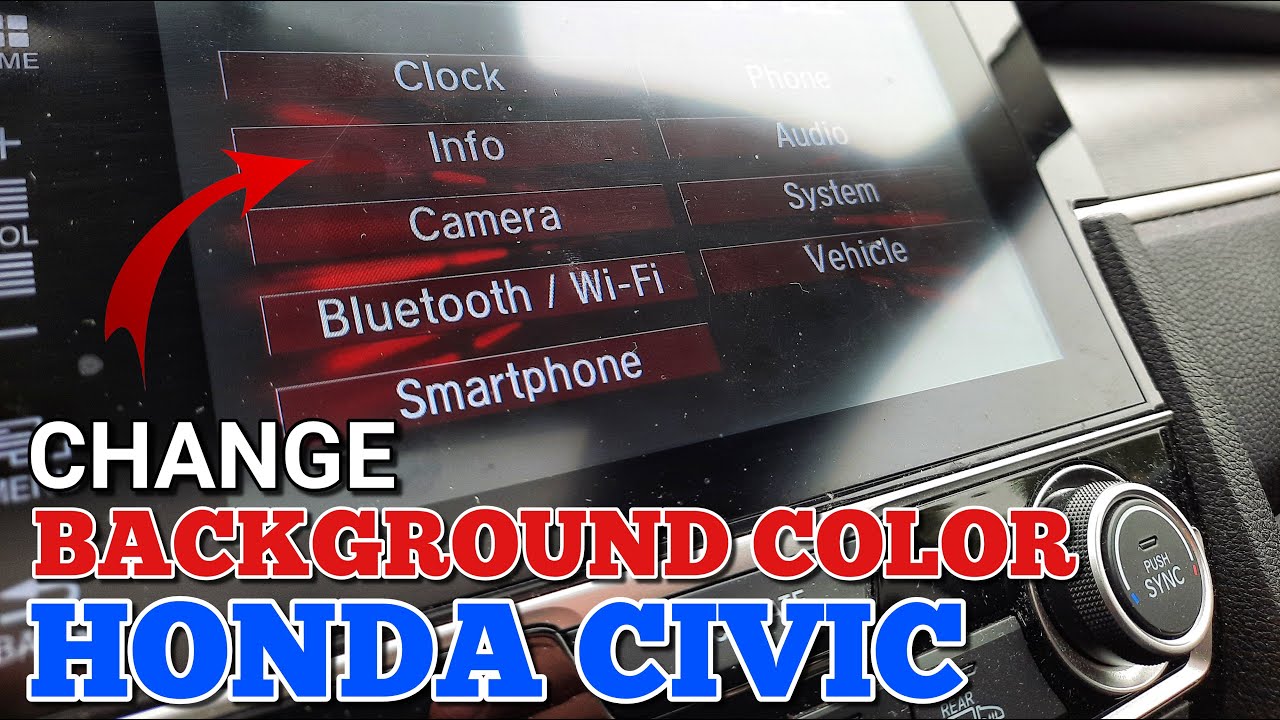 Как изменить цвет фона консоли Honda Civic 2016 2017 2018 2019 2020 2021