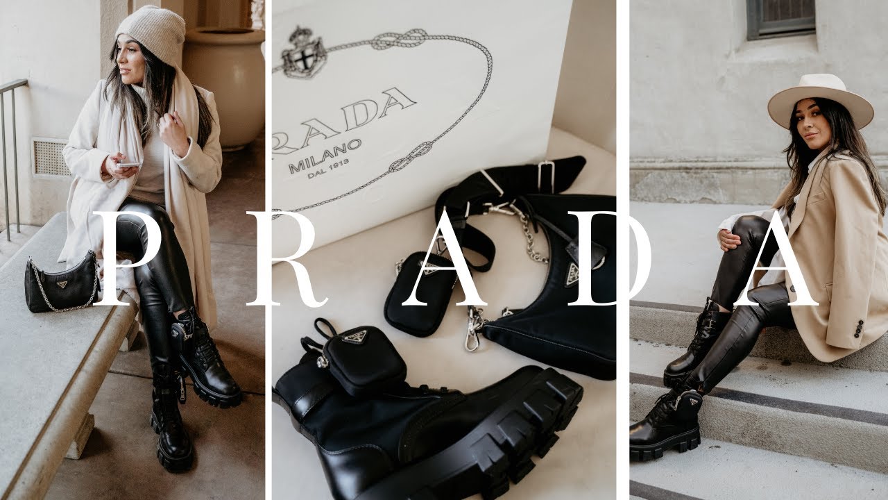 PRADA MONOLITH BOOTS 2020  I Unboxing & How to style boots  I ZARA , PLT & H&M !!!!