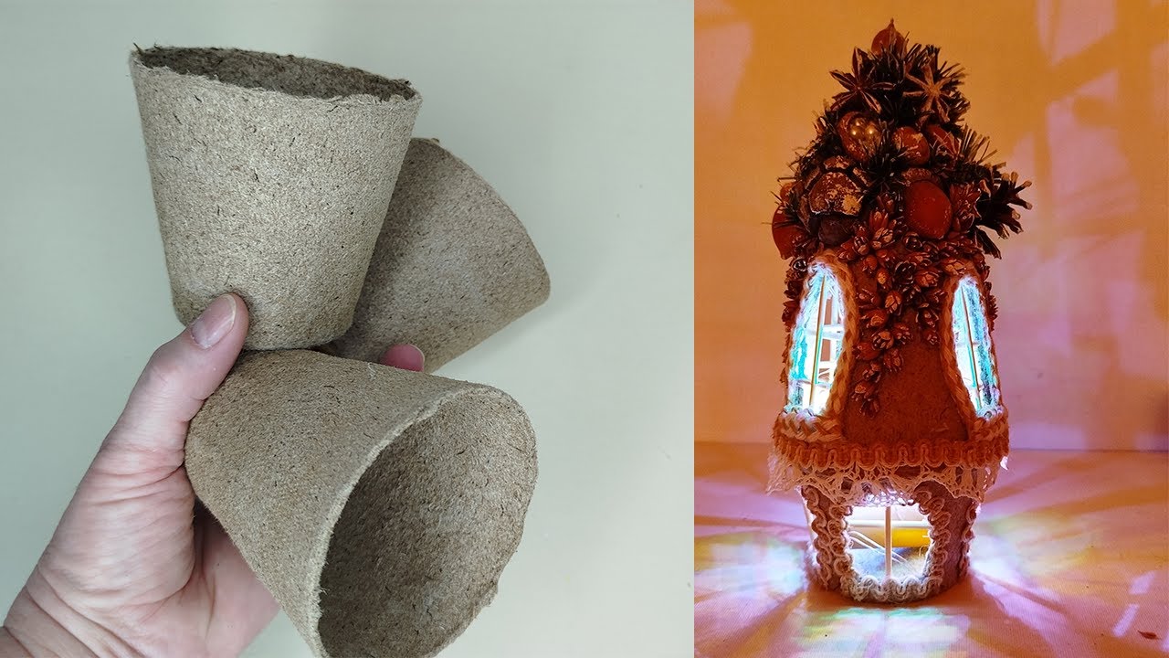 DIY Christmas decoration ideas - Magical Christmas crafts from Peat Pots and Natural Materials