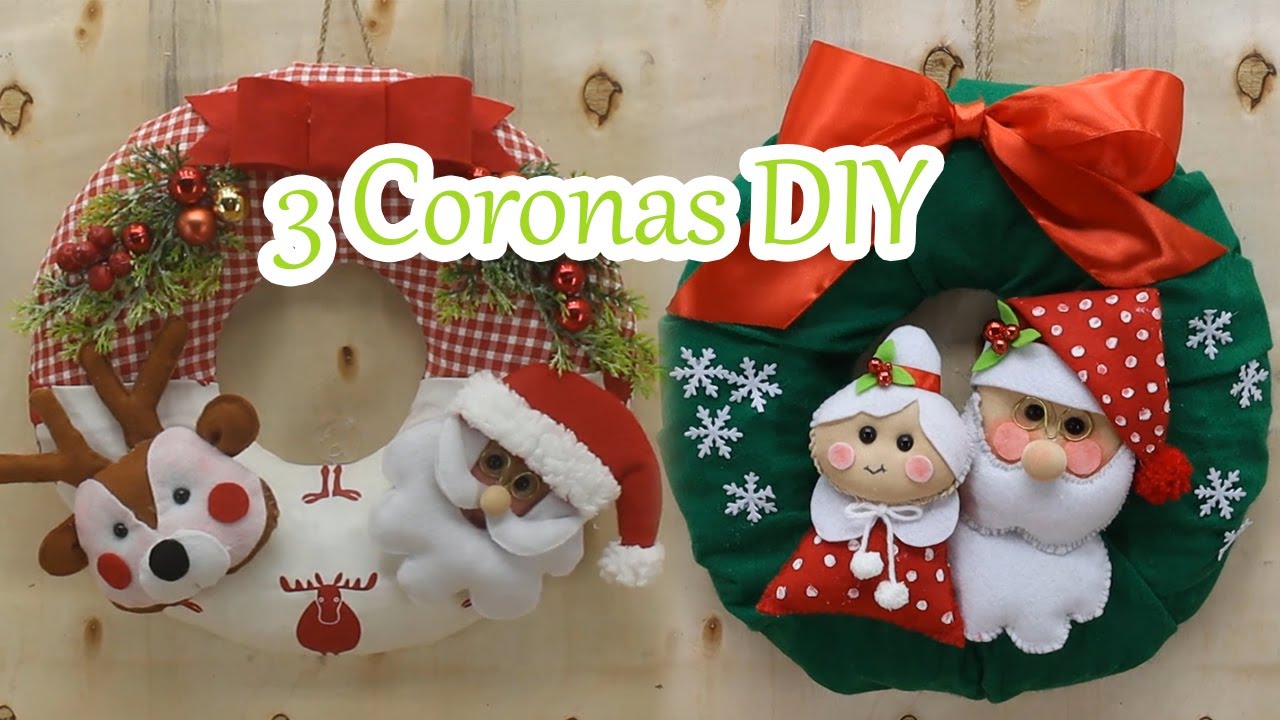 3 coronas navideñas DIY hechas con amo - 3 Coronas DIY 🎄