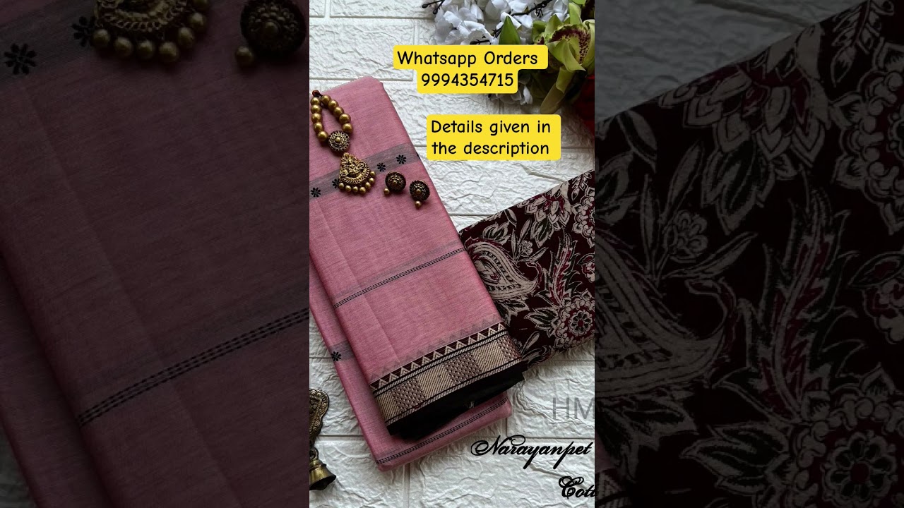Narayanpet Mercerized Cotton Sarees 120 Counts #PadmavathiSarees FestiveCollections SareeCollection