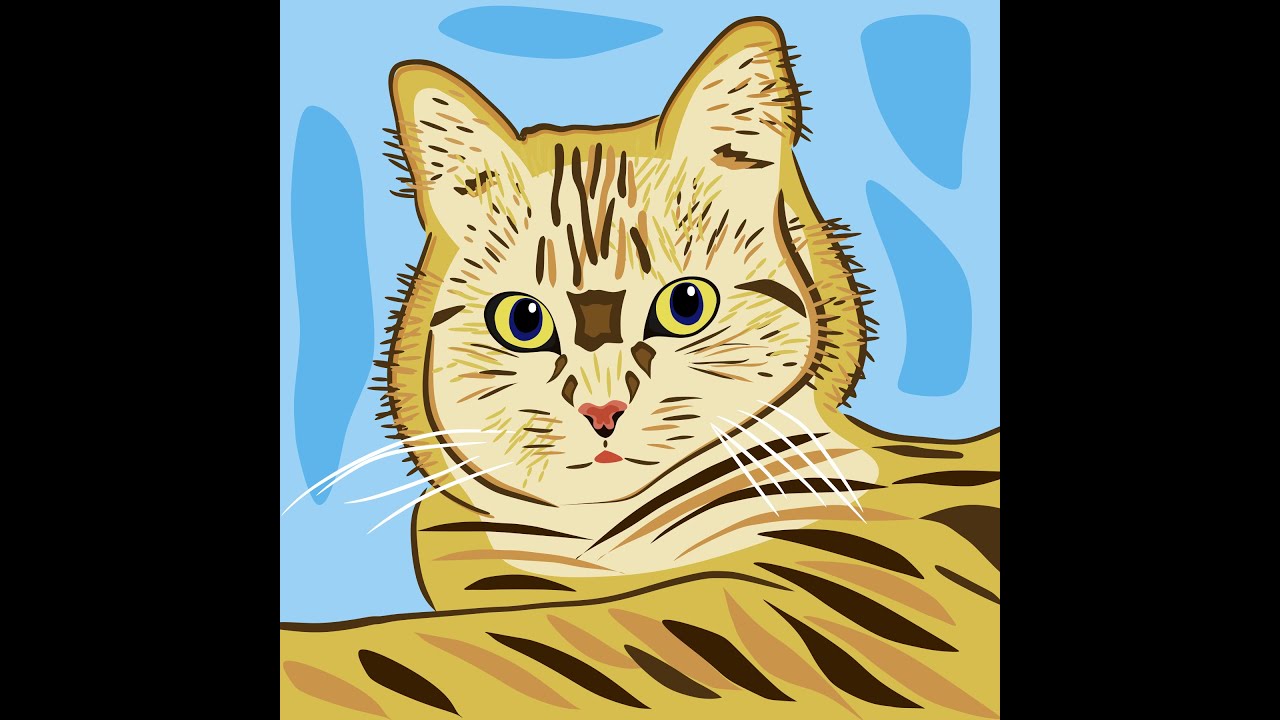 Turning a cat image into a vector illustration (pt6)
