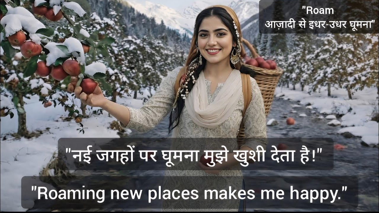 Learn And Speak Daily Use English With Movies. Roaming New Place Makes Me Happy नई जगहों पर घूमना।