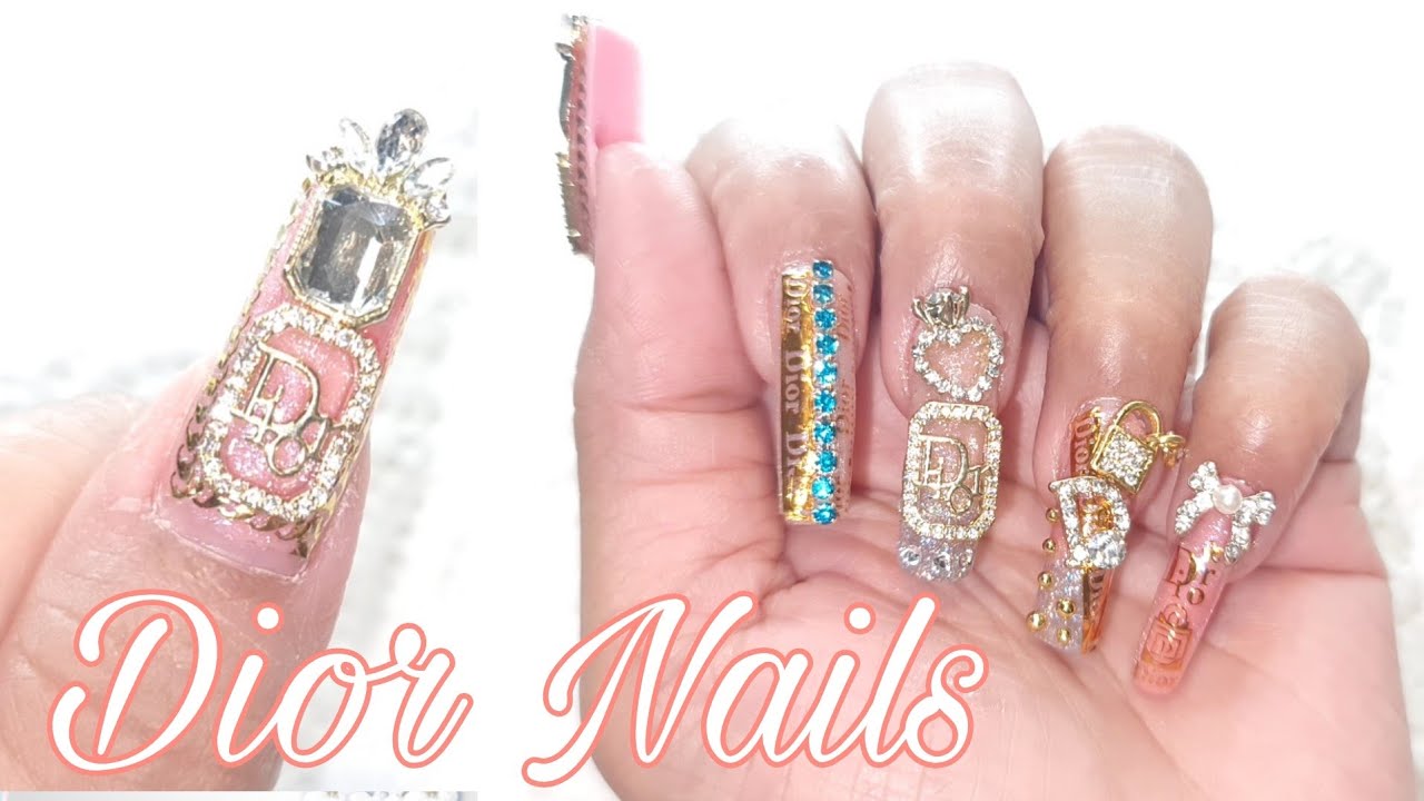DIOR NAILS | LUXURY NAILS | JEWELRY NAILS | SELF NAILS