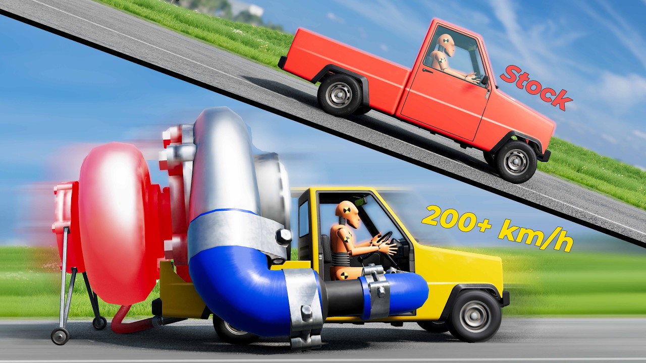 Small Turbo vs GIANT Turbo Pigeon - Beamng drive