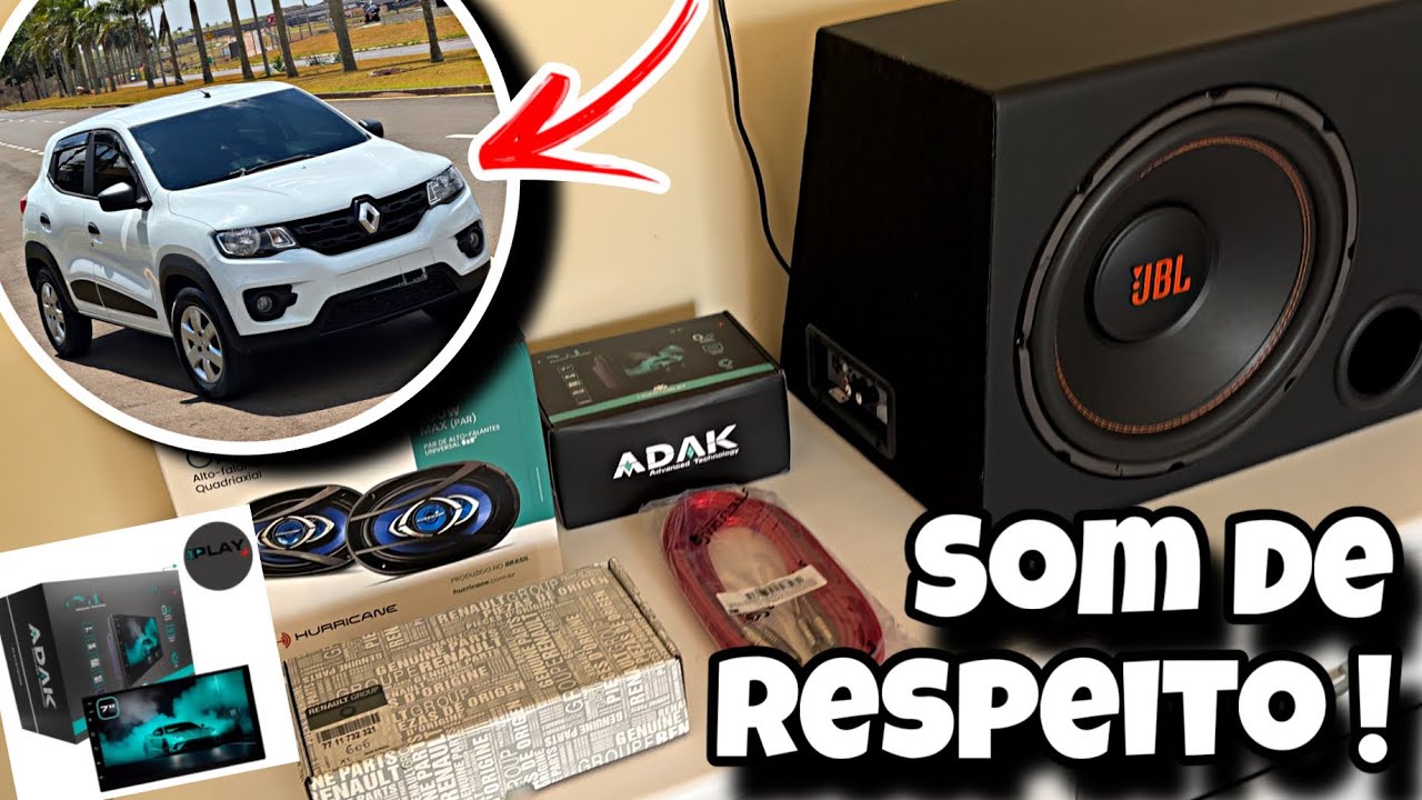 Colocamos um SOM DE RESPEITO no kwid 🤣🔊💥