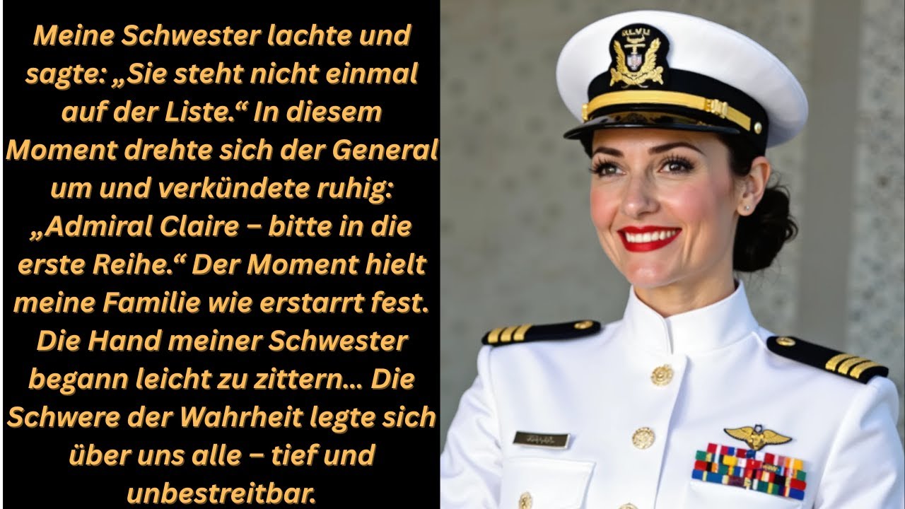„Sie ignorierten mich bei der Zeremonie – bis der General mich ‚Admiralin Claire‘ nannte
