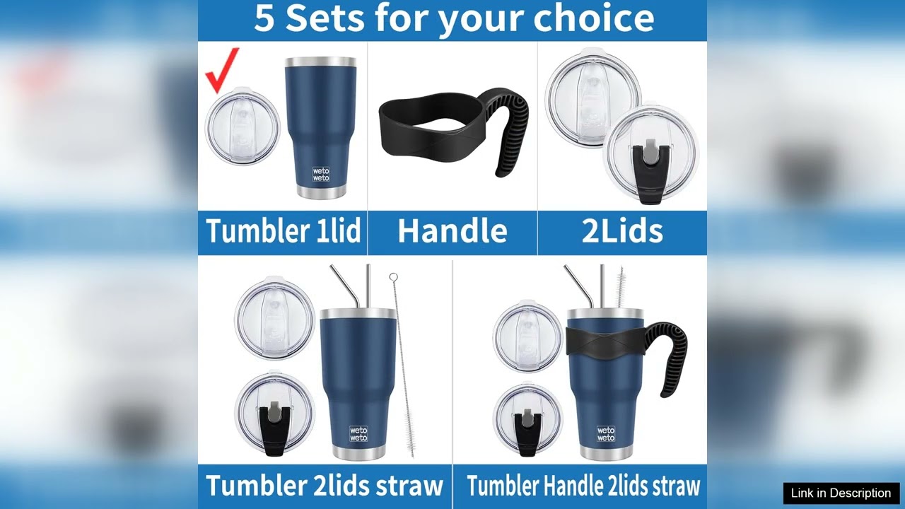 WETOWETO 30oz Tumbler with Lid Stainless Steel Vacuum Insulated Water Coffee Tumbler