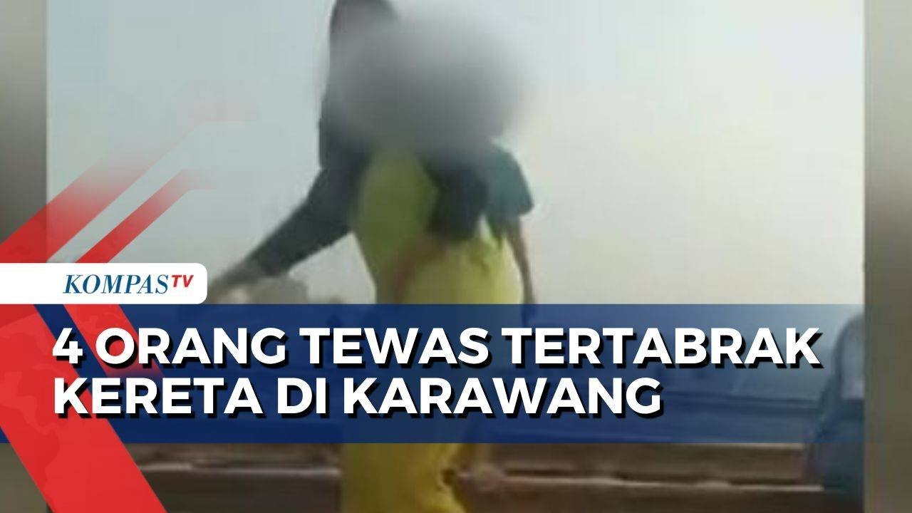 4 Orang Tewas Tertabrak Kereta Api di Karawang