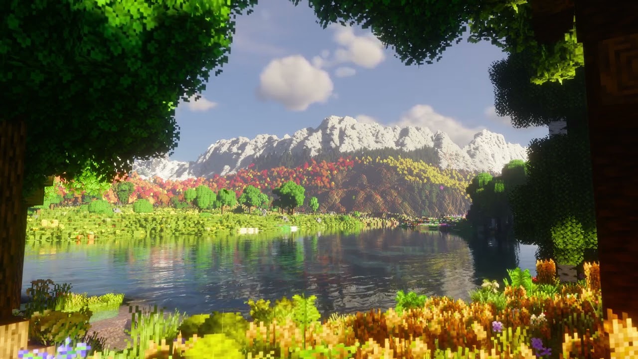 Minecraft Autumn Mountains Live Wallpaper