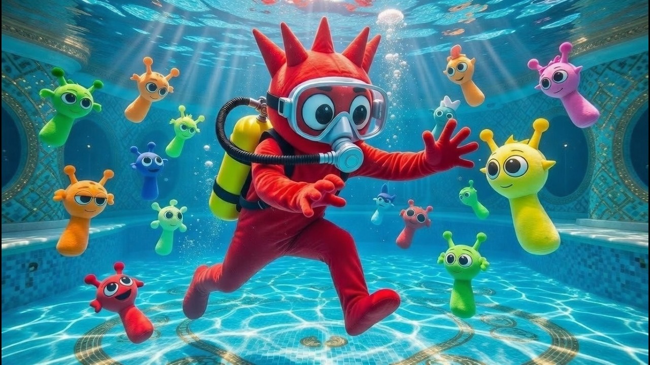 What's going on in the SWIMMING POOL? | Red & Sprunki