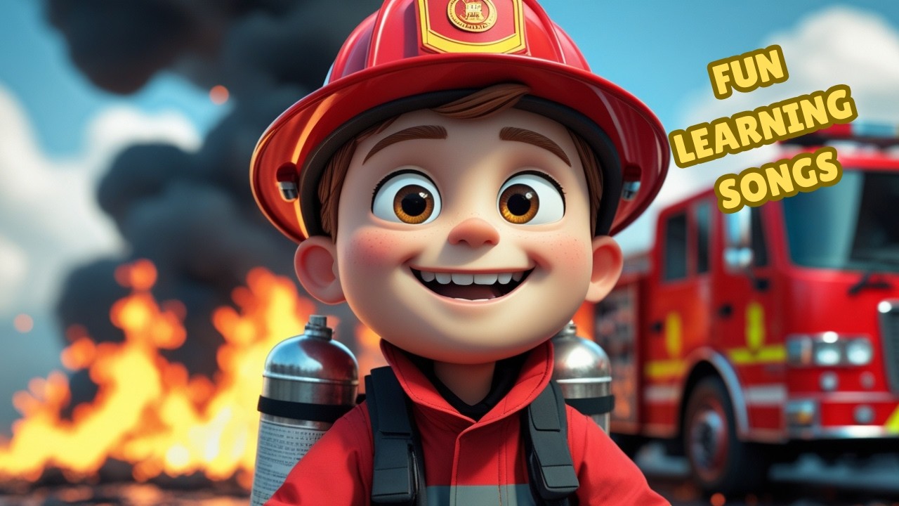 Firefighter Finn 🚒 Learning Songs for Kids | Colors, Shapes, Clean Up & Kindness (Ages 3–7)