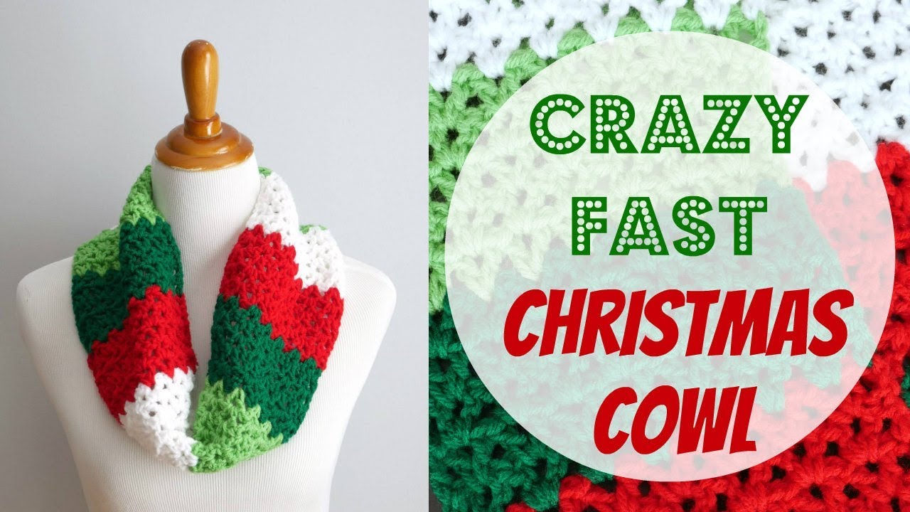 How To Crochet the Crazy Fast Christmas Cowl