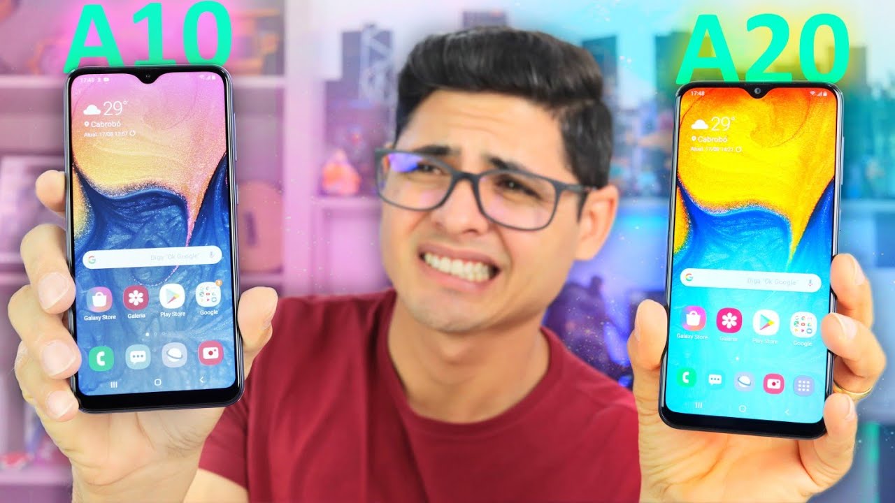 Samsung Galaxy A10 vs A20 - TEM MUITA DIFERENÇA ENTRE ELES? COMPARATIVO!