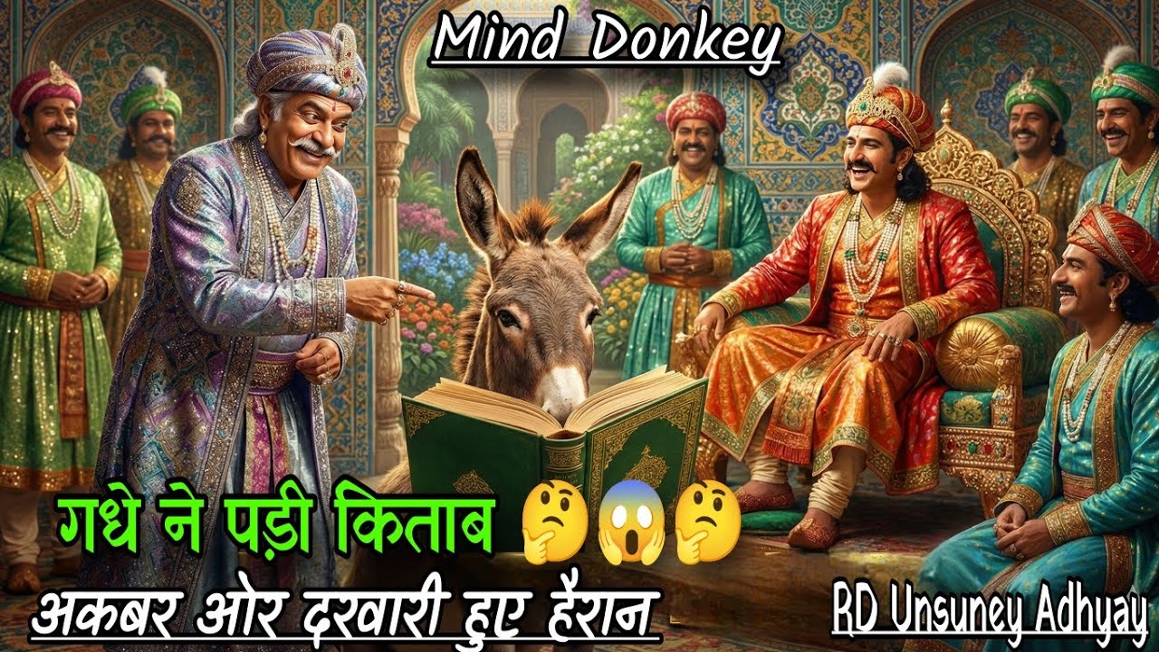 😱 गधे ने दरबार में पढ़ी किताब? 🤔😱🤔अकबर भी रह गए हैरान! 😂 | Akbar Birbal Ki Kahani | New Hindi Story 