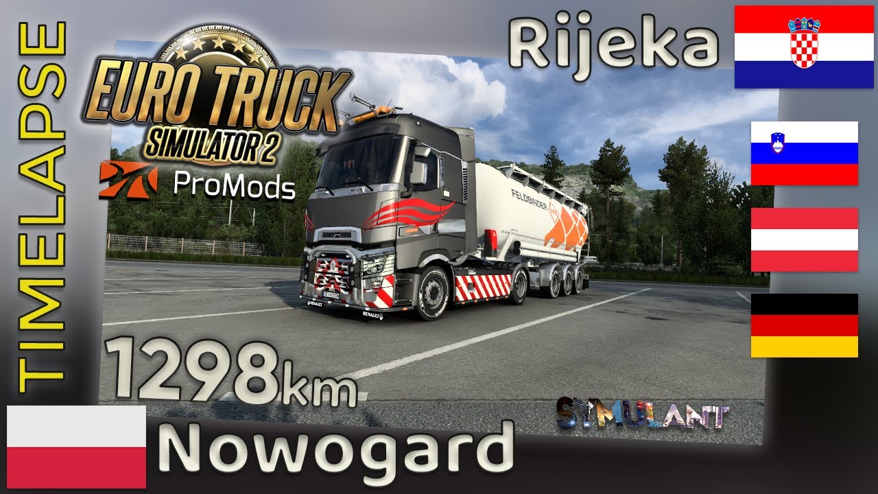 Euro Truck Simulator 2 TIMELAPSE [#43] 🇵🇱 Nowogard (PL) - Rijeka (HR) 🇭🇷 #ProMods 2.65