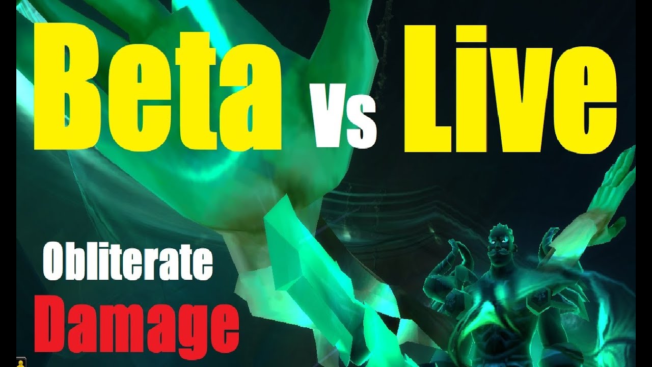 Shadowlands Beta vs Live Prepatch - Frost Death Knight Obliterate Damage