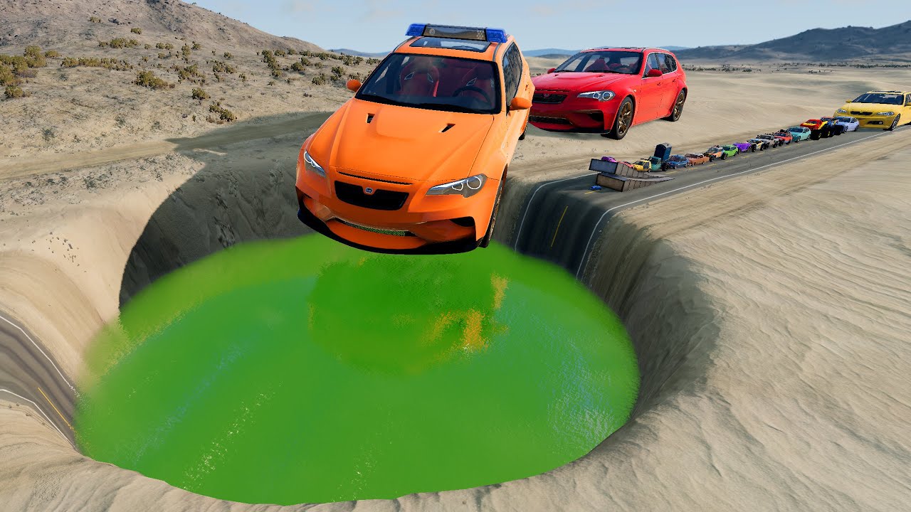 🟢BIG & SMALL CARS vs GIANT PIT #60 💥🔔 – BeamNG.drive Chaos | Impala BeamNG