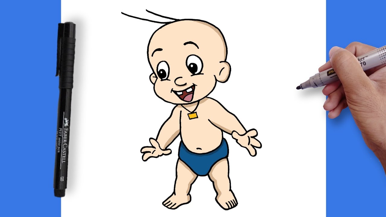 How To Draw Raju from Chhota Bheem Easy Step-by-step | Chota Bheem
