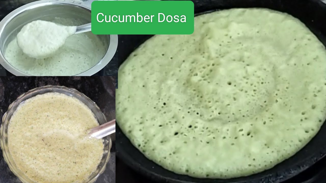 Cucumber Dosa Recipe | Soft Sponge Dosa, Pudina Chutney recipe