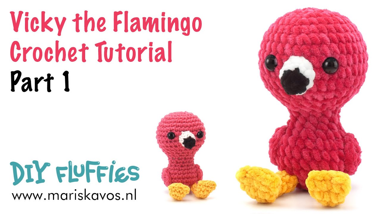 How to crochet a flamingo Amigurumi -  easy bird pattern for beginners PART 1