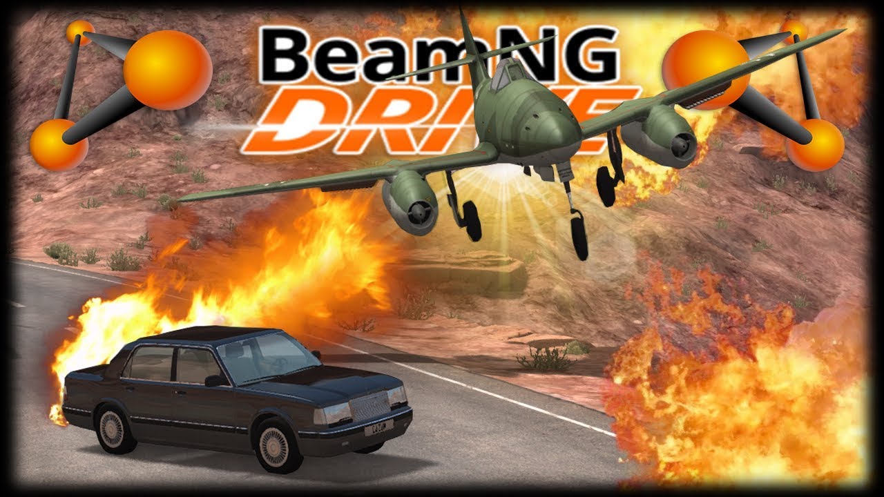 ATACANDO CARROS COM JATOS DA SEGUNDA GUERRA!! - Jogando BeamNG Drive