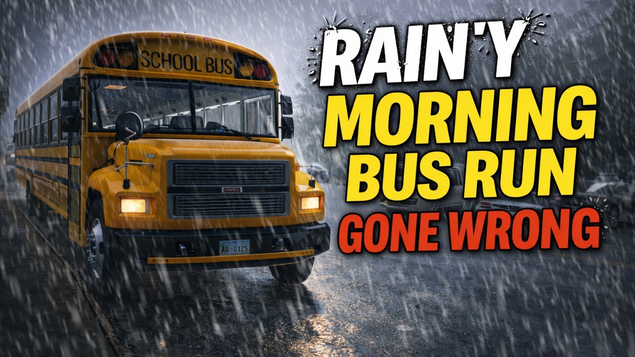 Beamng.Drive-Rainy Morning Bus Run Gone Wrong On Utah
