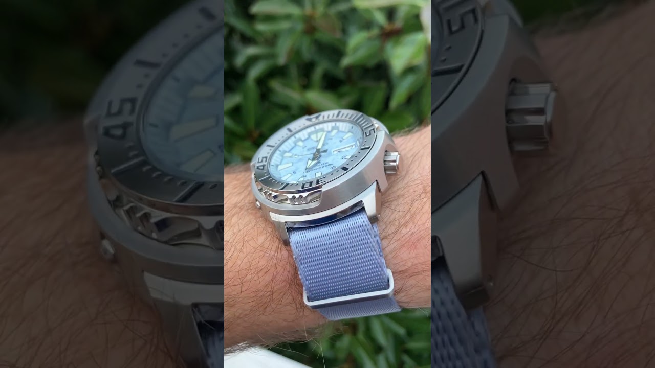 Seiko tuna ice dial on perfectly matched NATO strap.  