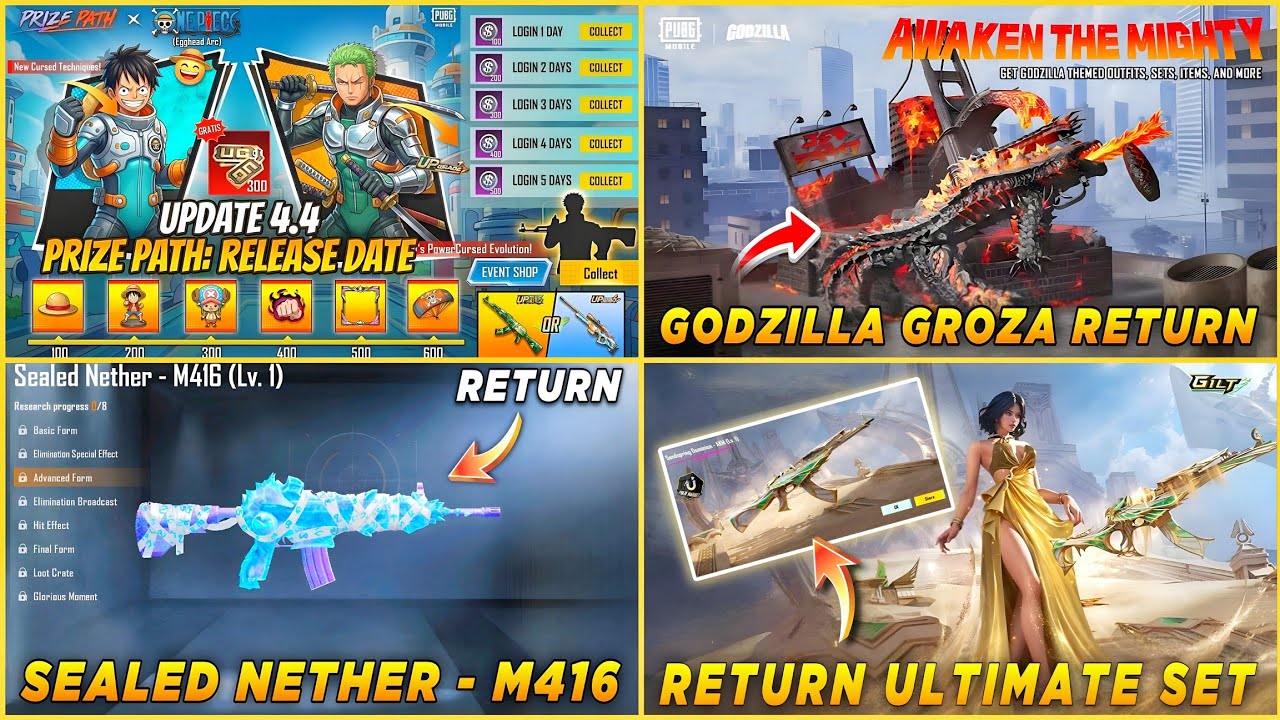 🔥 NEXT PRIZE PATH IN BGMI | GODZILLA GROZA RETURN | SEALED NETHER M416 RETURN | SAND AKM RETURN 😍