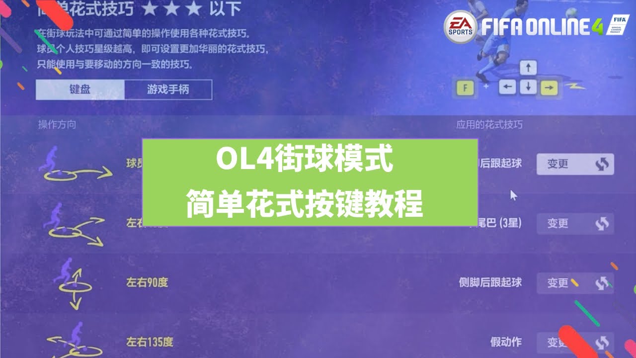 FIFAOL4街球模式简单花式按键教程