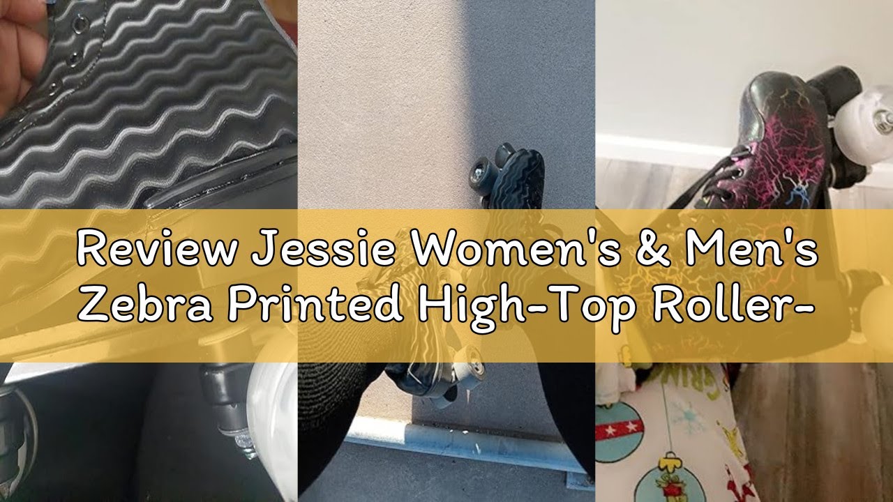 Review Jessie Women's & Men's Zebra Printed High-Top Roller-Skates, Four-Wheel Shiny Roller-Skates f