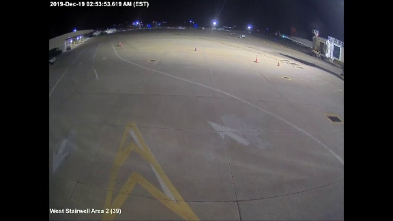 Surveillance video shows pickup truck crash through wall of Florida airport