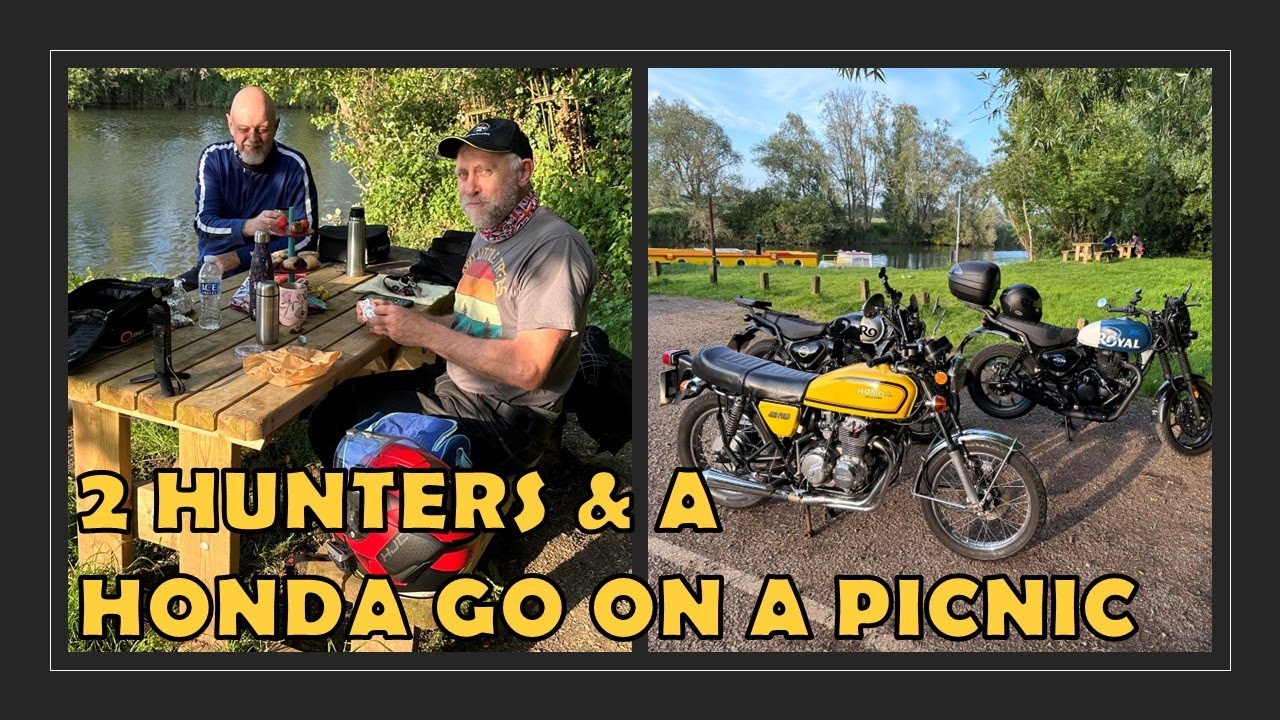 Two Royal Enfield Hunter's & a Classic Honda go on a Picnic